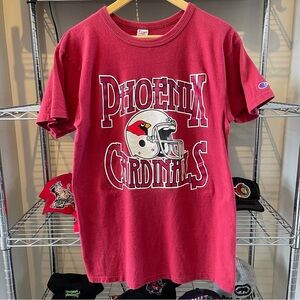 Vintage 1980s NFL Phoenix Cardinals Champion T Shirt Mens Size Large Helmet Logo